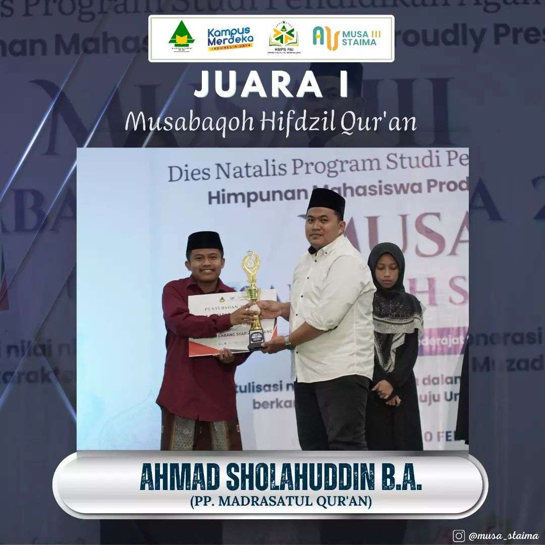 Juara 1 Musabaqoh Hifdzul Quran (MHQ)