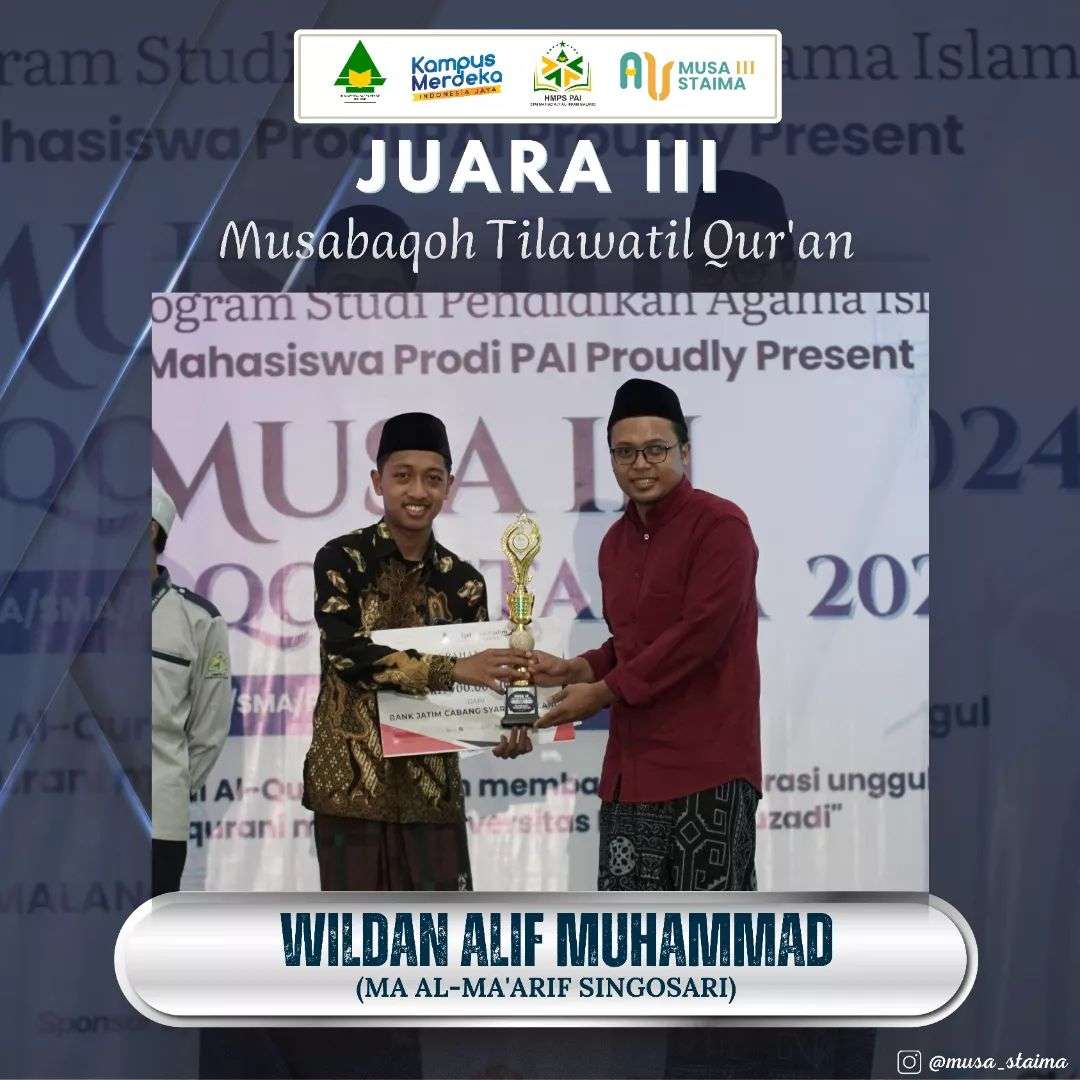Juara 3 Musabaqah Tilawatil Quran (MTQ)
