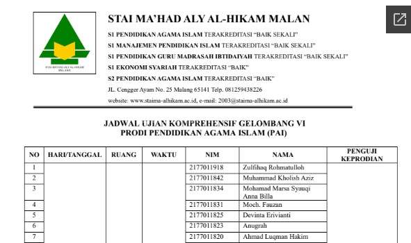 Ujian Komprehensif Gelombang VI